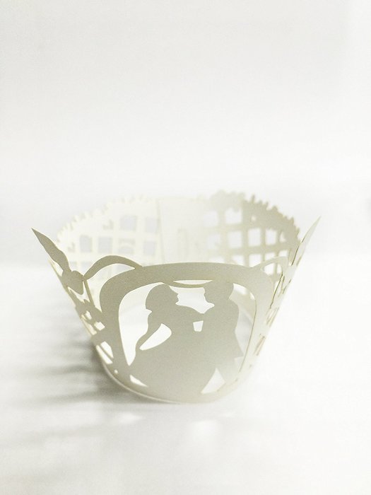 HUAL Cupcake Wrappers 50 Filigree Artistic Bake Cake Paper Cups Marry Lace Laser Cut Liner Baking Cup Muffin Case... N2
