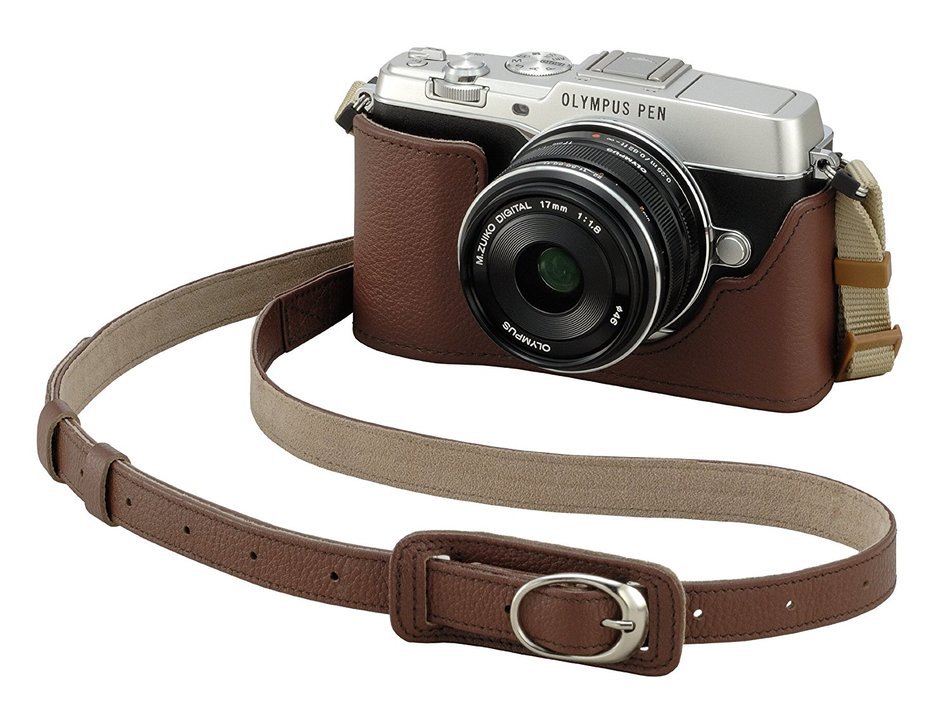 Olympus CS-40B Leather Body Jacket - Brown (for Olympus PEN E-P5) N3