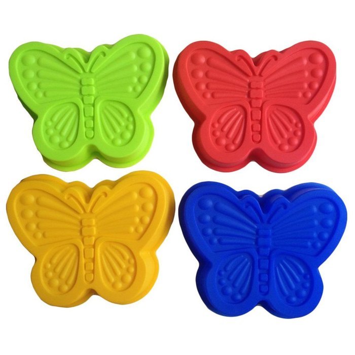 FLY 4PCS ButterFLY Mold Silicone Chocolate Pudding Non-stick Bread Cake Mold Baking Pan