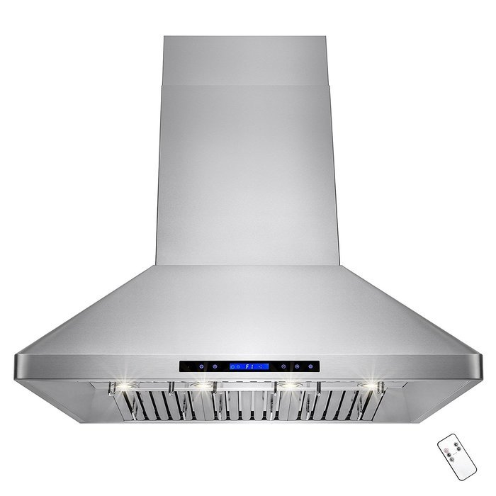 AKDY&reg; 48" Wall Mount Dual Motor Stainless Steel Touch Control Halogen Light Lamp Kitchen Cooking Fan Powerful...