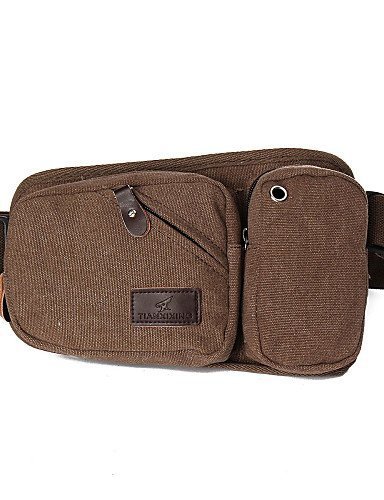 SB@New Men's Canvas Pockets With Headphone Jack Fashion Sports Man Bag , coffee N3