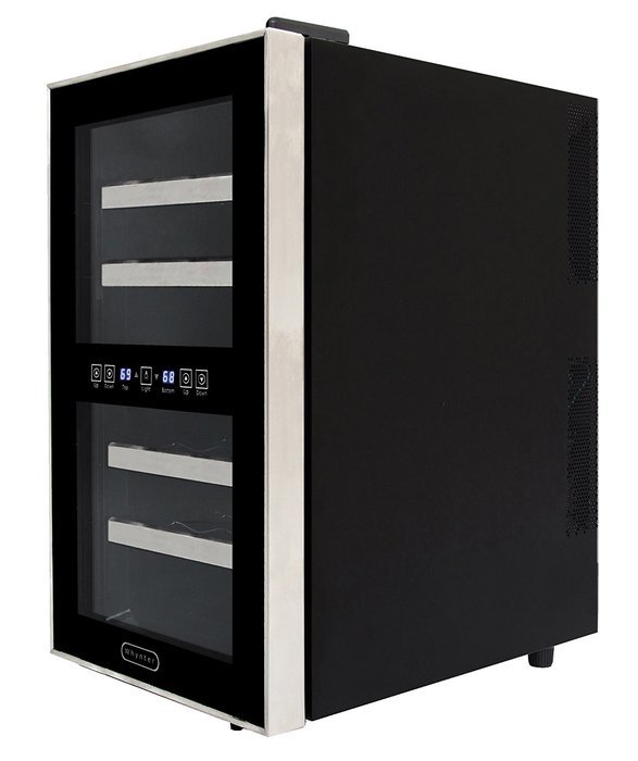 Whynter WC-181DS 18 Bottle Dual Zone Touch Control Wine Cooler, Black with Stainless Steel Trim N2