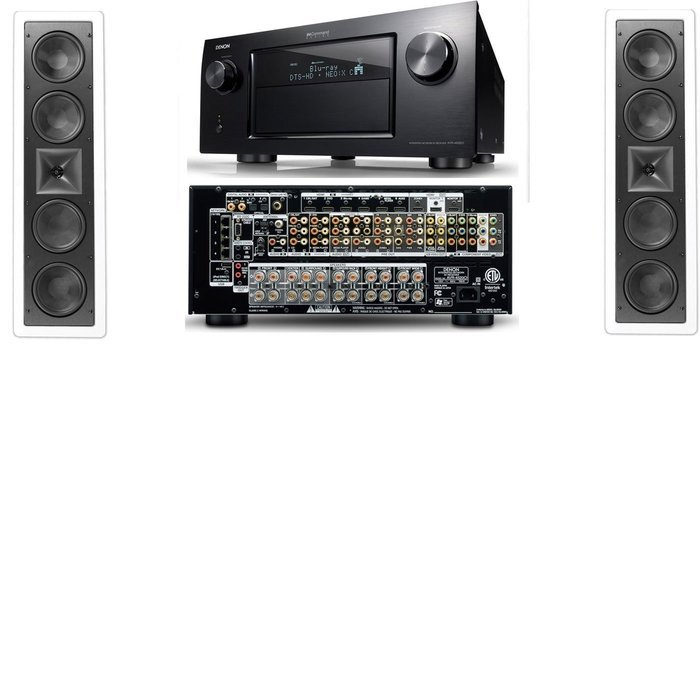 Klipsch KL-6504-THX In-Wall LCR Speaker(Pair) Denon IN-Command AVR-4520CI- White