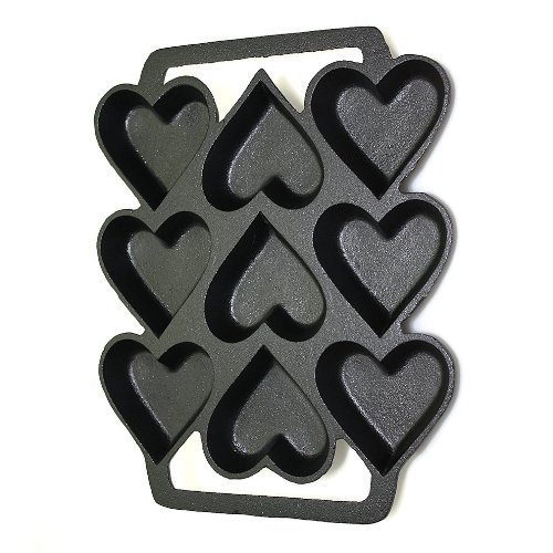 Cast Iron Heart Shaped Cake Pan - 9 x 7.5 Inch