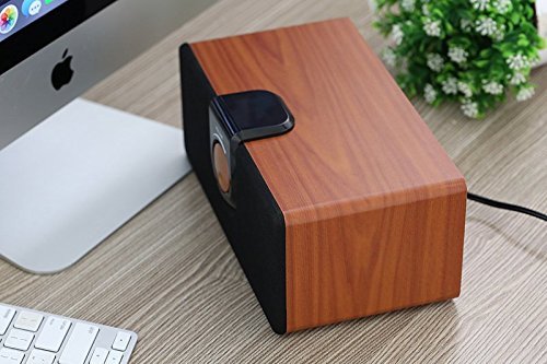 Artchros USB Powered Multimedia HD Speakers/ Wood Soundbar/ Boombox-Elegant Design-Mahogany Pattern