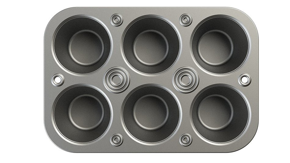 Muffin | Cupcake Pan with 6 Large Aluminum Cups fits Easily into a Toaster Over and includes 100 White Liners...