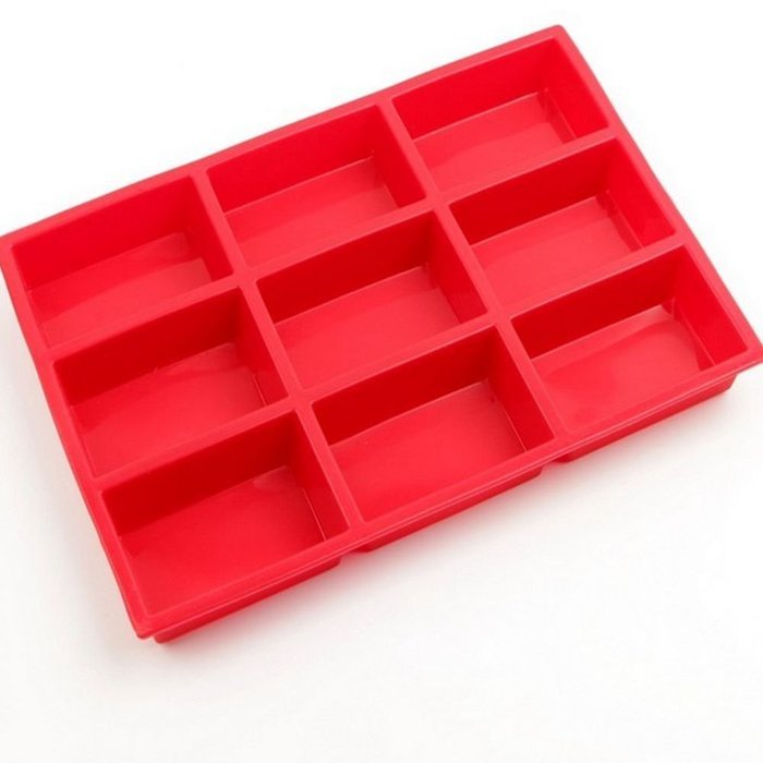 9-Cavity food-grade Platinum Silicone Mold for Soap, Bread, Loaf, Muffin, Brownie, Cornbread, Cheesecake, Pudding...