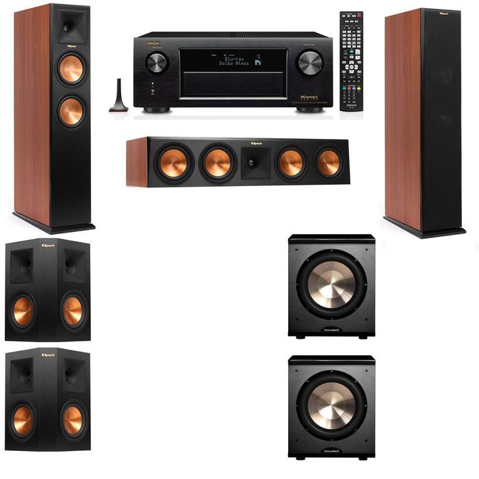 Klipsch RP-260F Tower Speakers CH-PL-200-5.2-Denon AVR-X4100W