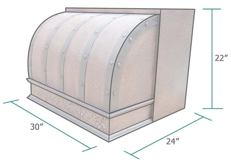 Copper Best H4 302422BS Range Hood in Copper with Easy Installed Liner