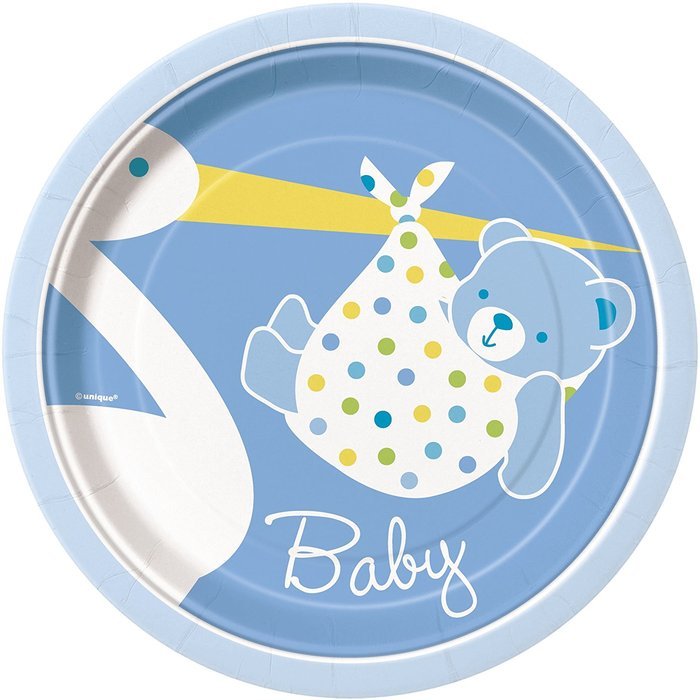 Blue Stork Boy Baby Shower Cupcake Kit for 24 N10