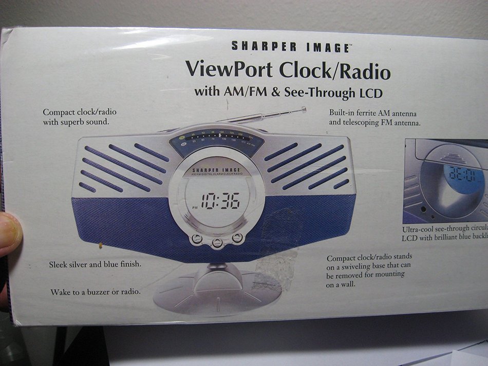 Sharper Image View Port Digital Clock Radio Alarm Clock GM108 N5