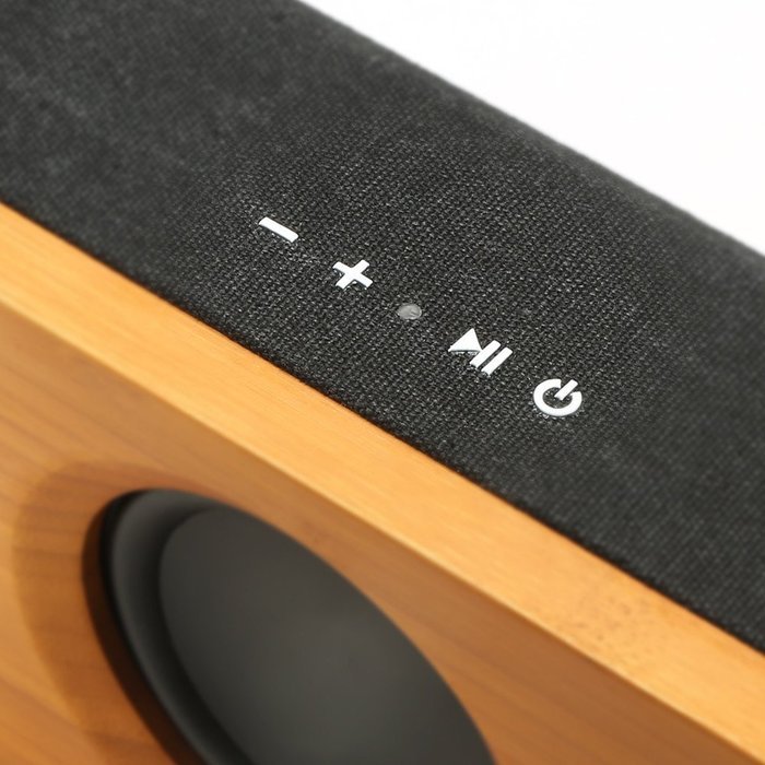 ARCHEER 25W Bluetooth Speakers with Super Bass, Charging Port Upgraded, Bamboo Wood Home Speaker with Subwoofer N2