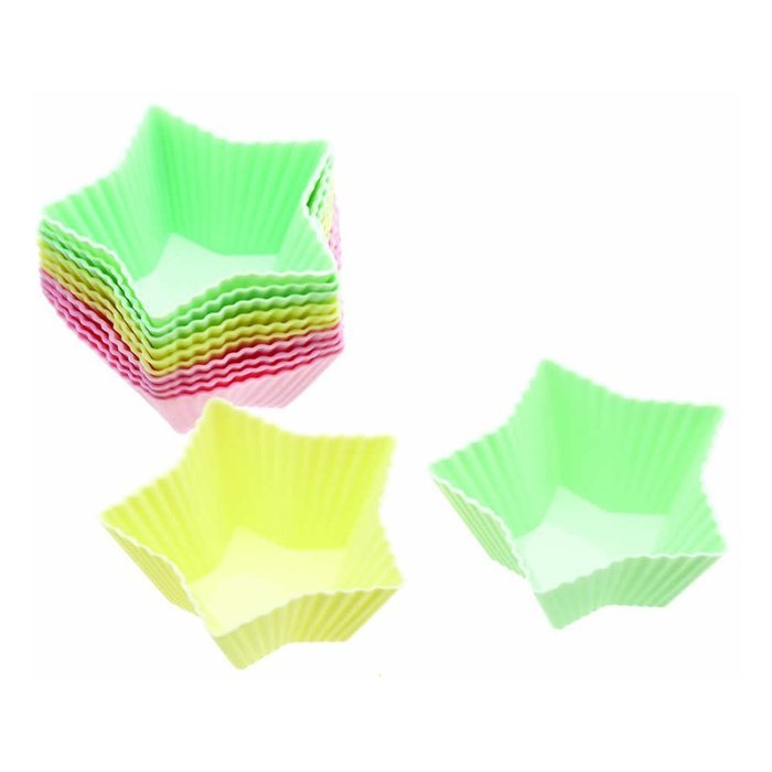 Kitchen Craft Sweetly Does It Silicone Star Shaped Cake Cases, Pack of 12 N3