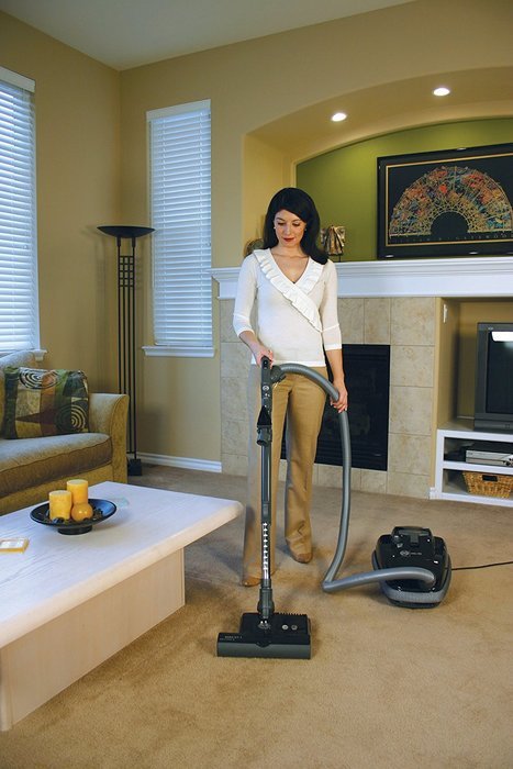 SEBO 9687AM Airbelt K3 Canister Vacuum with ET-1 Powerhead and Parquet Brush, Red - Corded N2