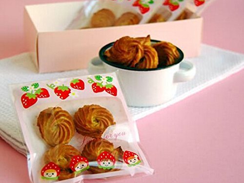 ONOR-Tech 100 PCS Lovely Cute OPP Self Adhesive Cookie Bakery Candy Biscuit Treat Gift Diy Plastic Bag (Flower) N18