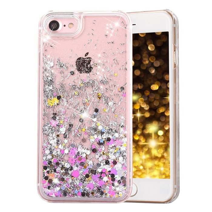 iPhone 7 Case, PHEZEN Christmas Tree Santa Claus Design Cool Quicksand Moving Stars Bling Glitter Floating Dynamic... N68