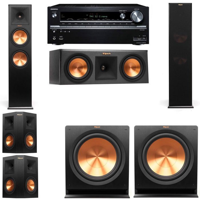 Klipsch RP-280F Tower Speakers-RP-250C-5.2-Onkyo TX-NR838