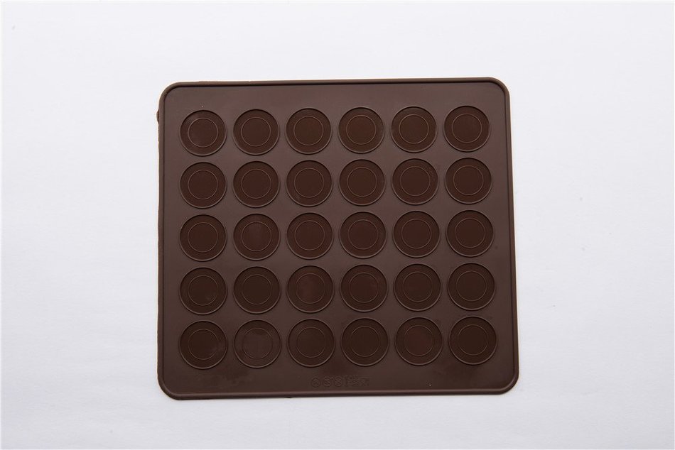 30 Cavity Round Silicone Macaron Baking Mat for Microwave Oven Non Stick N2