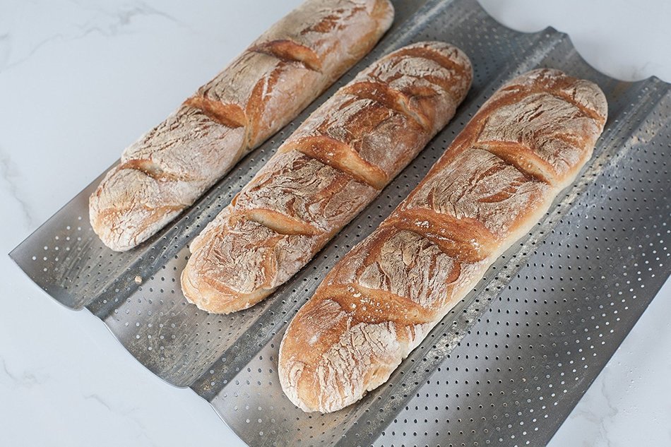 Paderno World Cuisine 4 Baguette Pan, Non-stick N5