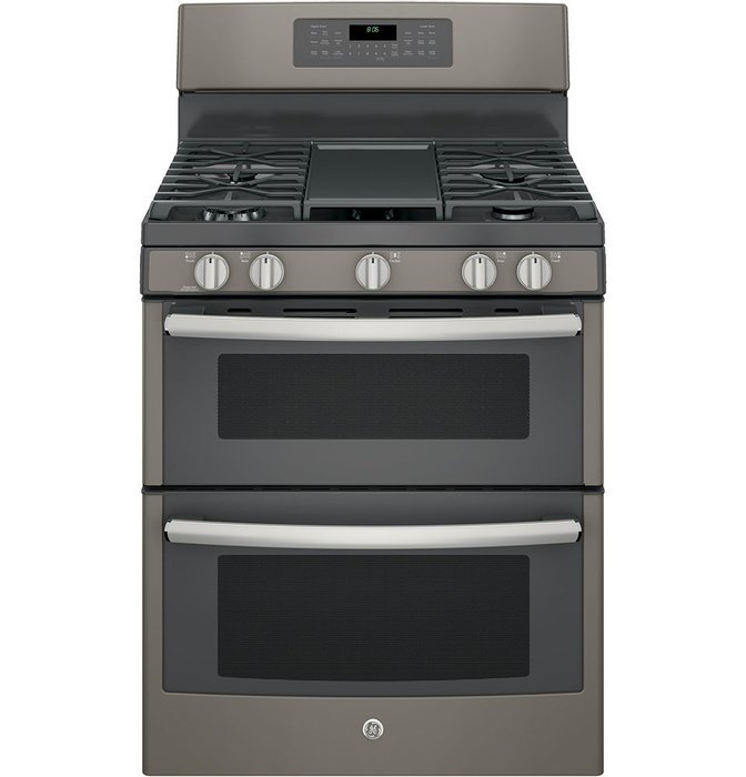 GE JGB860EEJES 30" Slate Gas Sealed Burner Double Oven Range - Convection