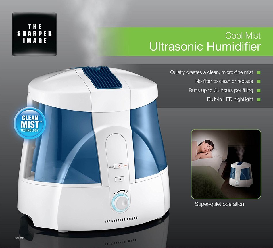 The Sharper Image EV-HD15 Cool Mist Ultrasonic 1.6-Gallon Humidifier with Clean Mist Technology N4