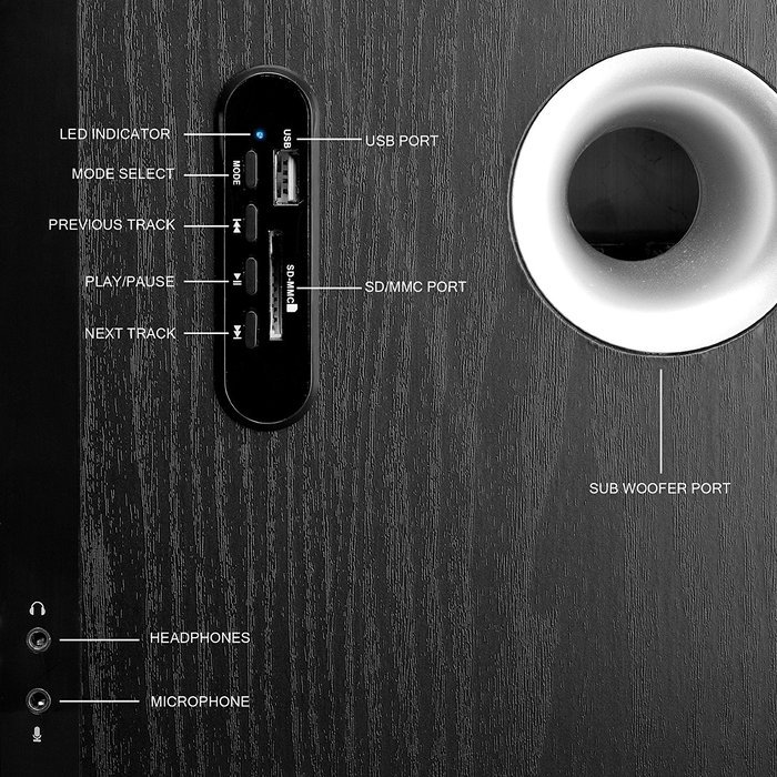 Frisby FS-2500BT Home Audio Bluetooth Wireless Stereo 2.1 Channel Subwoofer Speaker System for PC Laptop Tablet... N2