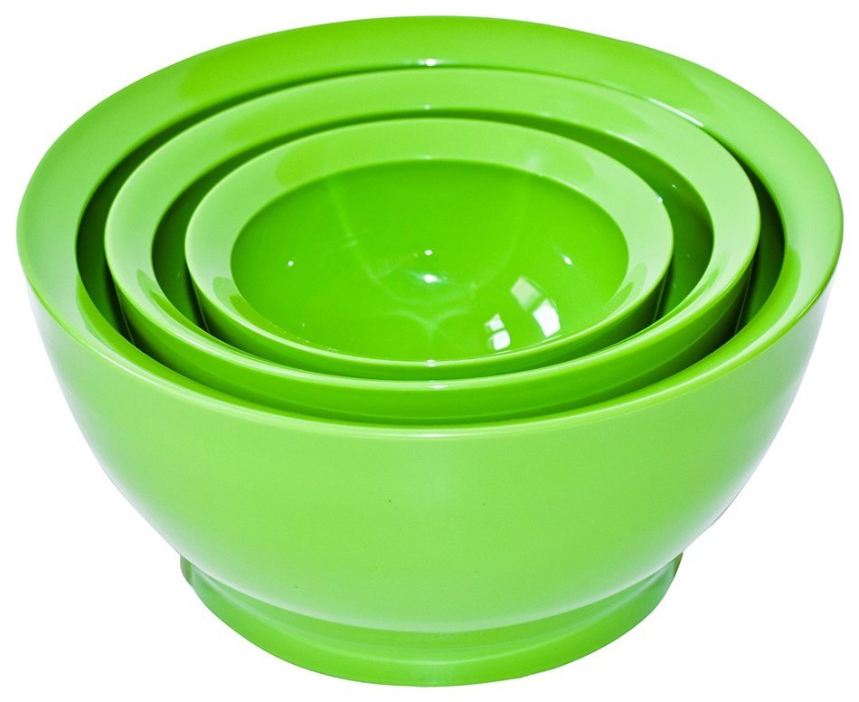 Calibowl Big Sur Stack Set of 3 Plastic Mixing Bowls, Green