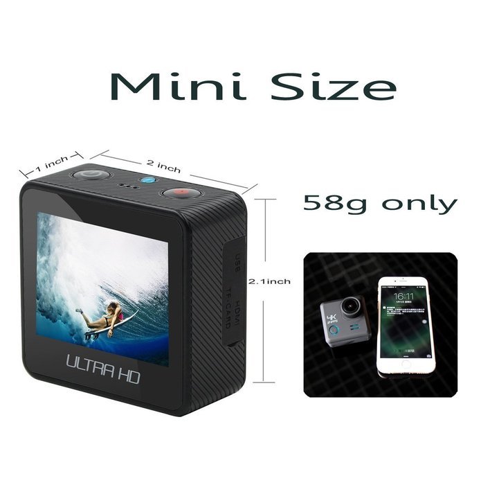 Egovo 64GB 4K Action Camera 16MP with Sony Sensor, UHD WIFI Waterproof Sports Video Cam 2-Inch (2 Batteries +... N3