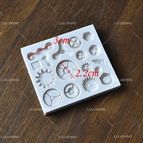 Anyana Steam Punk Silicone Cake Mold Cogs Gear Screw Fondant Cupcake Cooking Tool icing
