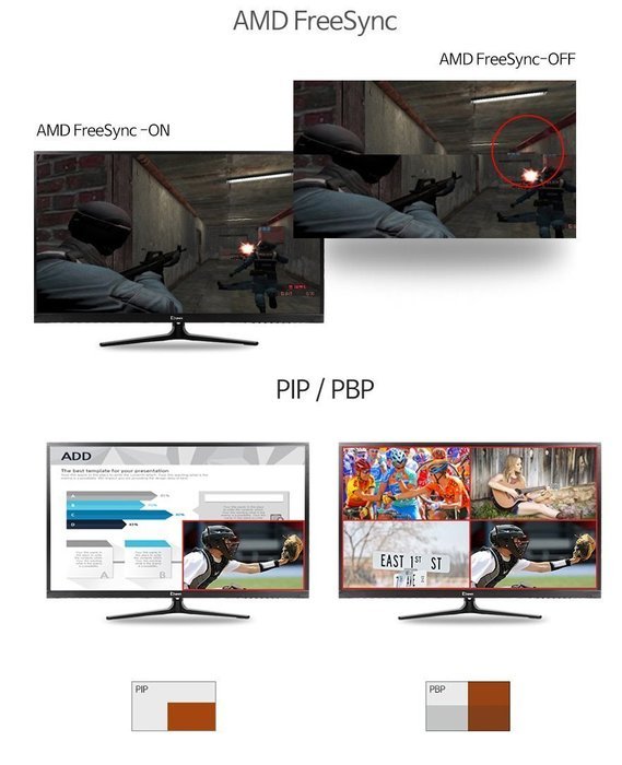 QX View UHD3216R REAL 4K MINE 32" UHD (3840x2160) Monitor FreeSync, PIP/PBP, HDMI 2.0, HDCP...
