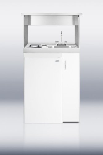 Summit C301GLASS: 30 inch wide All-In-One Combination Kitchen with two smoothtop electric burners, manual defrost... N3