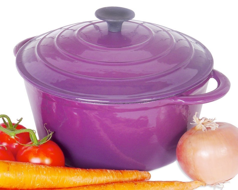 ENAMEL CAST IRON 5-QUART DUTCH OVEN BY SELECT HOME N6