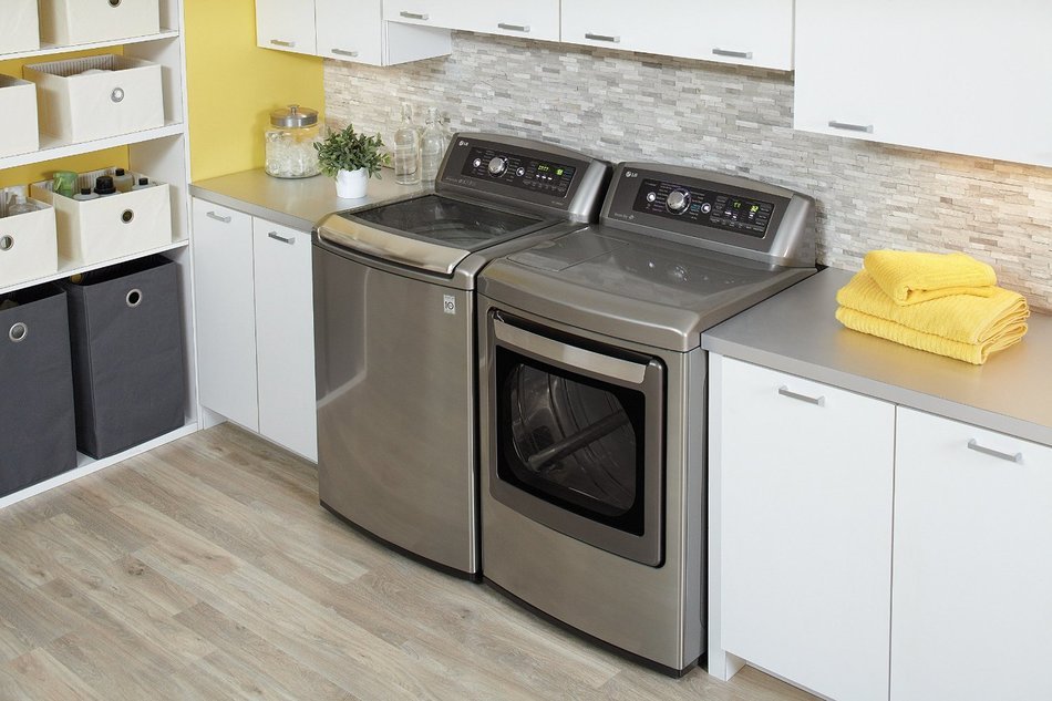 LG H/E Ultra large Capacity Top Load Laundry System with Turbo Wash Technology (WT5680HVA_DLEX5680V) ELECTRIC...