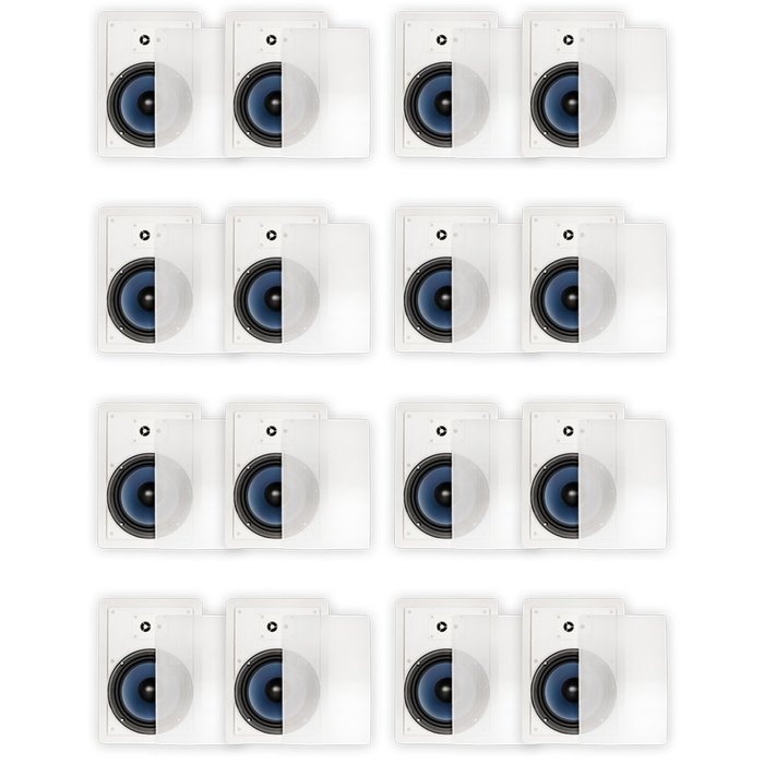 Blue Octave RW83 In Wall 8" Speakers 3 Way Home 6080 Watts New 8 Pair Pack RW83-8PR