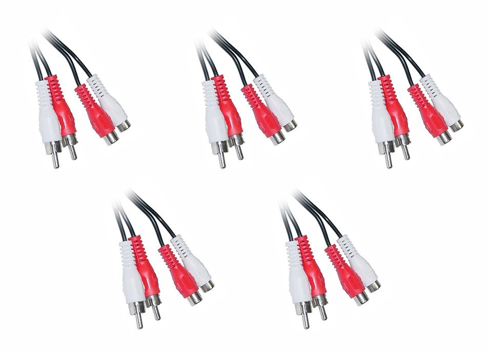 C&E 6-Feet 2 RCA Male to Female Stereo Audio Extension Cable, 2-Pack (CNE22094) N4