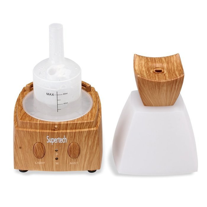 Supertech 100ml Essential Oil Diffusers, Wood Grain Ultrasonic Ion Humidifier Aroma Air Diffuser Can Waterless... N7