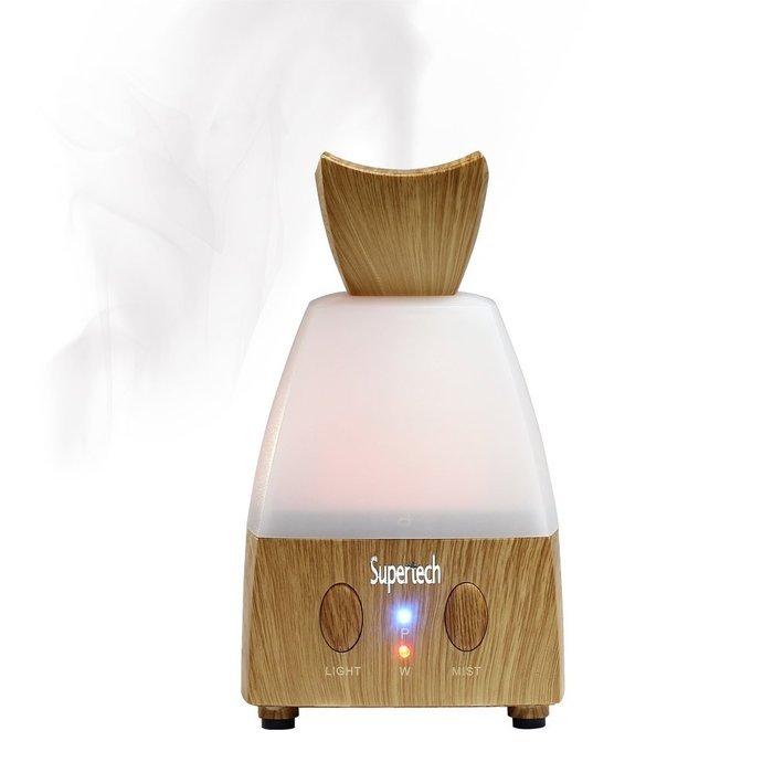 Supertech 100ml Essential Oil Diffusers, Wood Grain Ultrasonic Ion Humidifier Aroma Air Diffuser Can Waterless... N8