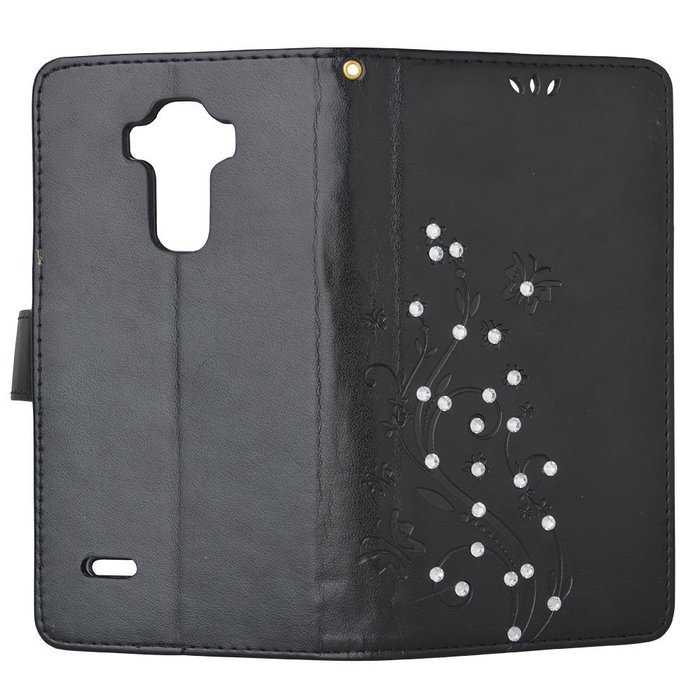 Spritech(TM) LG G Stylo Cellphone Bling Case,PU Leather Wallet Slim Fold Phone Cover 3D Handmade Bling Rhinestone... N33
