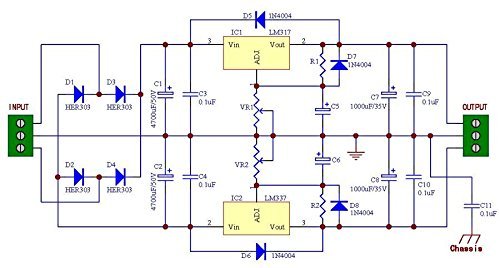 Electronics-Salon 1PCS Voltage Regulator PCB for LM317 LM337 or 78xx 79xx IC N2