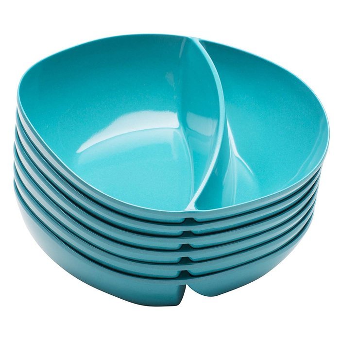 Zak! Designs Moso Divided Plate, 100% Natural Materials and BPA-free, 10.5", Rye, Set of 6 N14
