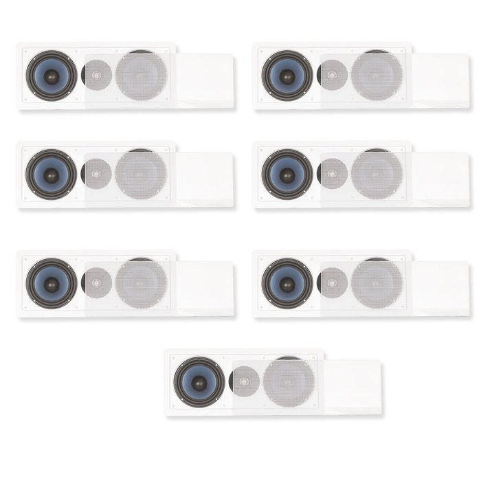 Blue Octave LLCR6 In Wall 3 Way Speaker Dual 6.5" Home Theater Surround 7 Speaker Set