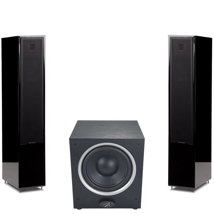 Martin Logan Motion 20 Black Floorstanding Speakers Pair and Martin Logan Dynamo 500 Subwoofer Bundle