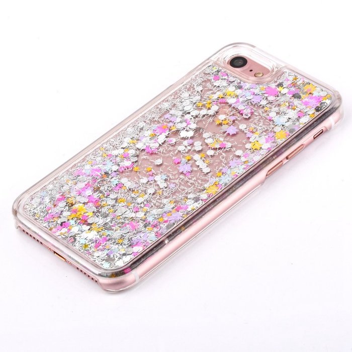 iPhone 7 Case, PHEZEN Christmas Tree Santa Claus Design Cool Quicksand Moving Stars Bling Glitter Floating Dynamic... N88