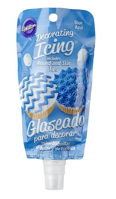 Wilton 704-0189 Icing Pouch with Tips, 8-Ounce, Blue