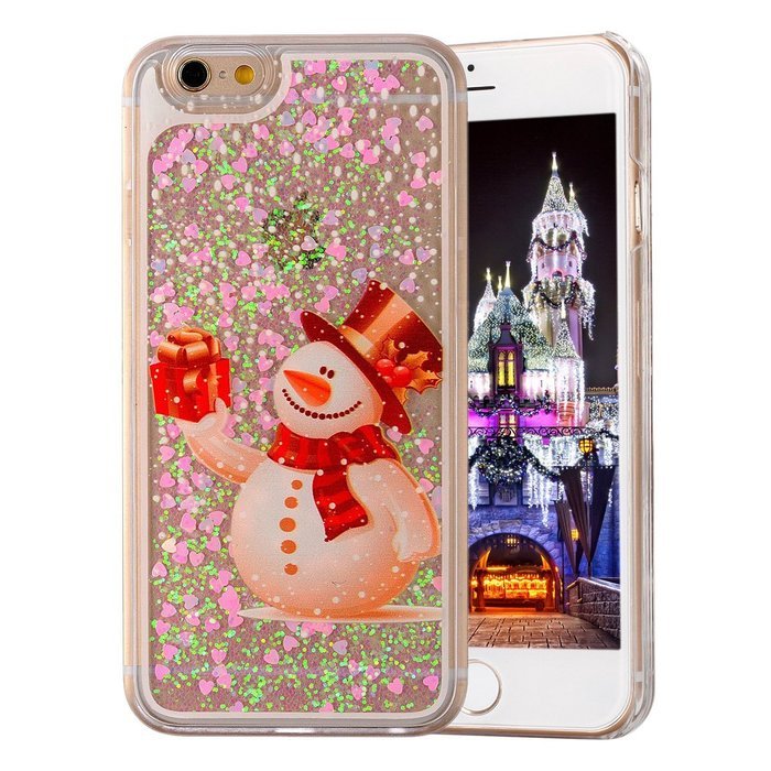 iPhone 7 Case, PHEZEN Christmas Tree Santa Claus Design Cool Quicksand Moving Stars Bling Glitter Floating Dynamic... N92