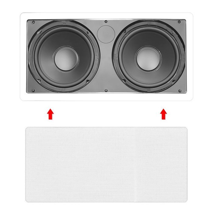 Pyle PDIWS28 Dual 8- Inch In-Wall / In-Ceiling High-Power Subwoofer Speaker System, Dual Voice Coil, Flush Mount... N2