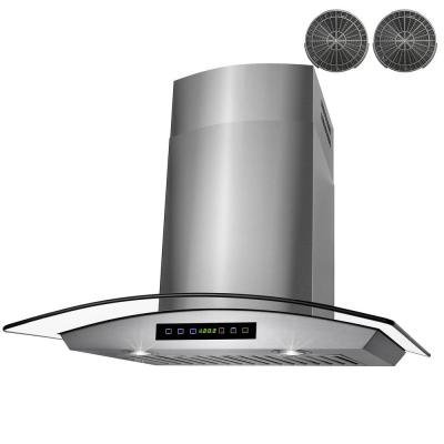 30 in. Convertible Wall Mount Range Hood in Stainless Steel with Tempered Glass, Touch Control and Carbon Filters