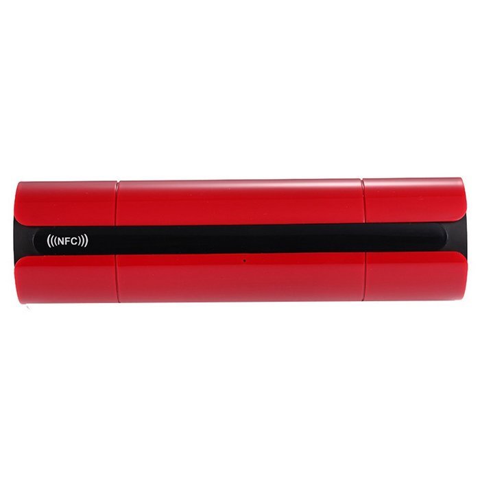 PIXNOR Bluetooth Speaker Stereo Subwoofer with Built-in Microphone FM Radio (Red) N2