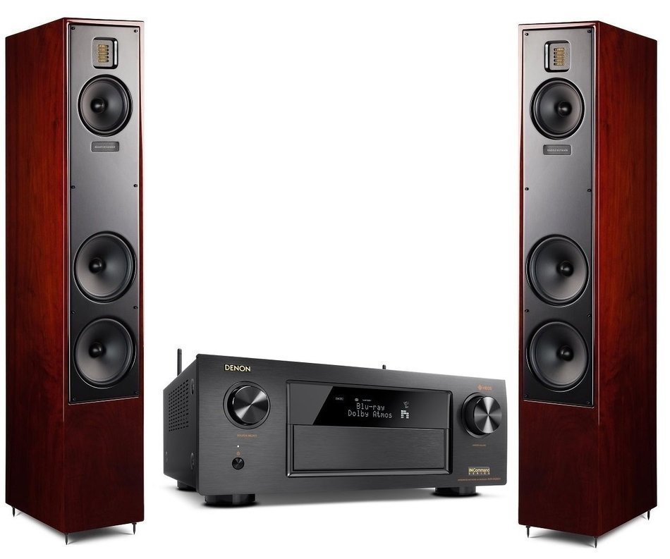 Martin Logan Motion 40 Cherry Floorstanding Speakers with Denon AVR-X4300H A/V Receiver
