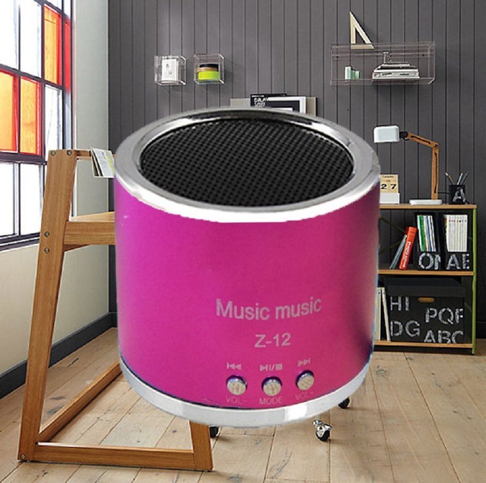 Coromose&reg; Wireless Portable Mini Speaker;FM Radio USB SD TF Card MP3 Player(Rose Red)